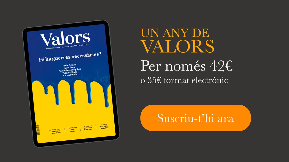 joansalicru's tweet photo. 🤝 La @revista_valors es sosté per la contribució dels i les subscriptors i subscriptores. Si t'interessen els nostres continguts, ens pots ajudar a remar o bé, també, comprar el #Valors211 a través de @iQuiosc o punts de venda de @revistesAPPEC.
👉 https://t.co/KBehzJ9oAc https://t.co/iavaigkPPg
