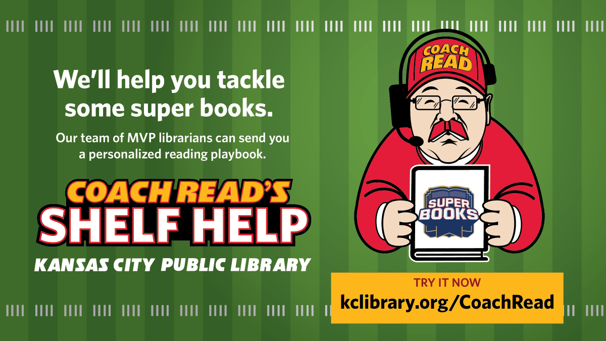 KCLibrary's tweet photo. Want to tackle some SUPER books? Using the Library’s SHELF HELP service, Coach Read’s team of MVP librarians can give you a personalized roster of winning book suggestions. Learn more: https://t.co/Mu6BagEanu
#SuperBowl #ReadFriday #superbowllvii https://t.co/MhTZibAlSg