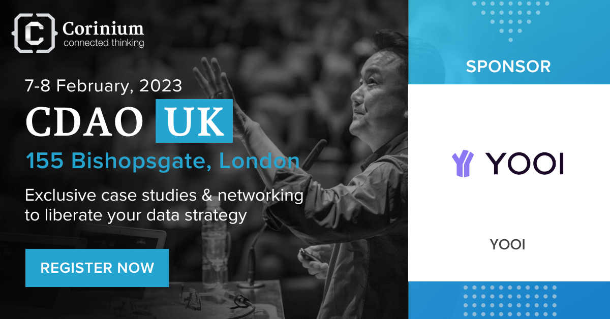 yooidata's tweet photo. Hello UK! 

Find YOOI at Corinium Global Intelligence's #CDAOUK conference on Feb 7-8 at booth 16.

Don't miss out on the happy hour discussion "Best Practices to Maximize Business Value from your Data Strategy" on Feb 8 with @naverseng !

#value #datastrategy #analytics https://t.co/LuKZ9IdpAS