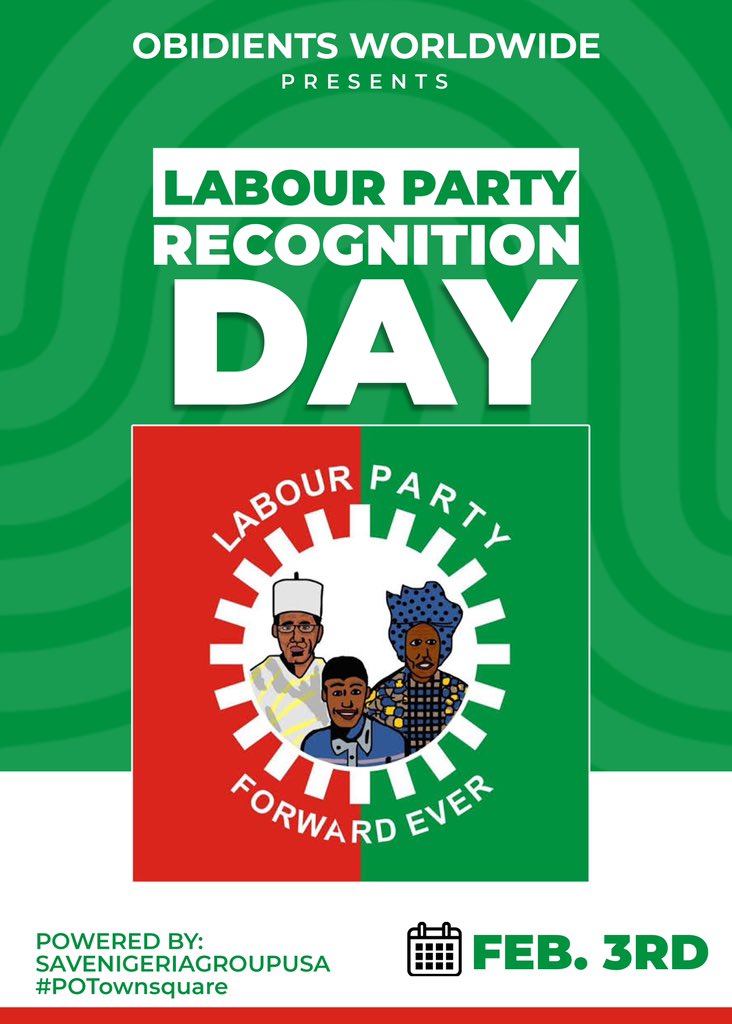 Teampleyar's tweet photo. The Labour Party in Nigeria, powered by @PeterObi, and the OBIDIENT movement has become the Third Force in Nigerian Politics!!
We applaud and appreciate your efforts 👏🏾 🙌🏽 #VoteLabourParty #ObiDatti2023 #PeterObiUSA https://t.co/gLol4On6bW