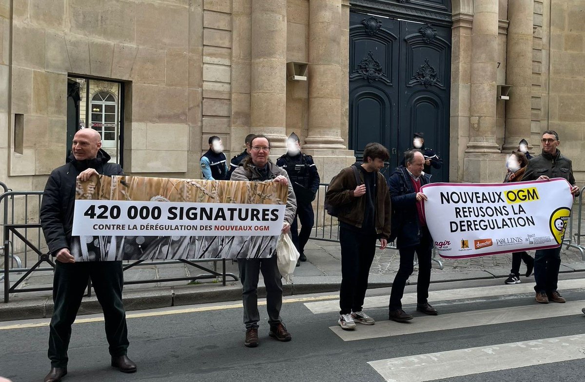 AssoPollinis's tweet photo. Remise de la pétition "Les nouveaux #OGM doivent être strictement réglementés en Europe", signée par plus de 420 000 personnes ! 
Aujourd'hui, POLLINIS @APEnvironnement  @ConfPaysanne @DemeterFrance et @ObjectifZeroOGM ont été reçus à Matignon, au nom d'une large coalition 1/2 https://t.co/gzbRnJ6Gh7