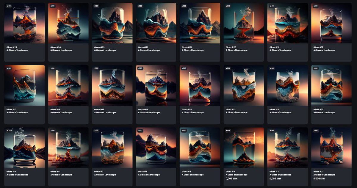 AbstractEscapes's tweet photo. 🔥1. Generation NFTs OUT NOW !!🔥

Gen 1 : 
25 NFTs Just 100 Pieces per NFT !!

Collection : " A Glass of Landscape "  🎨 

2nd Gen , soon !!

#nftcollector  #NFTart #NFTdrop #nftnews  #CryptoArt #NFT #nfts #NFTCommunity #abstractart #NFTdrops #NFTdrop #newcollection #NFTartwork https://t.co/eGIiMVvfVp