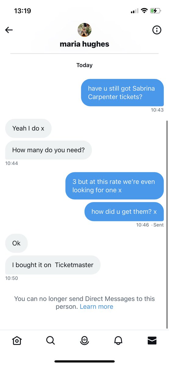 kellypito__'s tweet photo. be careful with scammers claiming to sell sabrina carpenter tickets!! #sabrinacarpenterdublin #sabrinacarpenter https://t.co/GV4GzgcJnO