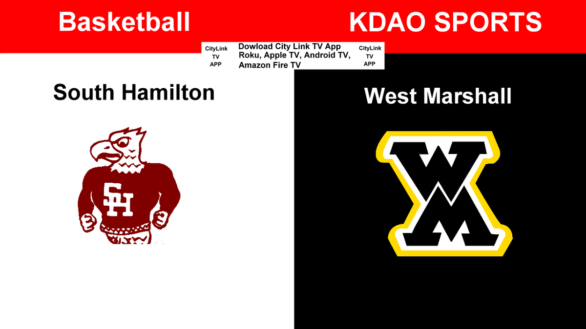 HS Basketball @shcsd at @WestMarshallCSD 
Girls 6:30 PM Followed by the boys. 
Chuck Carpenter has the call, watch at the link or on the City Link TV APP! 
kdao.com/west-marshall-…
@wm_trojanhoops