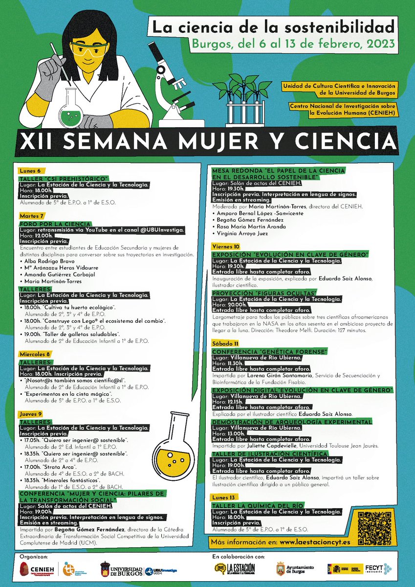 UBUinvestiga's tweet photo. Cartel con todas las actividades de la XII Semana Mujer y Ciencia “La ciencia de la sostenibilidad”. 

Programa completo en la web:
👉https://t.co/H7sEzrp5ID https://t.co/ovzWbZknmY