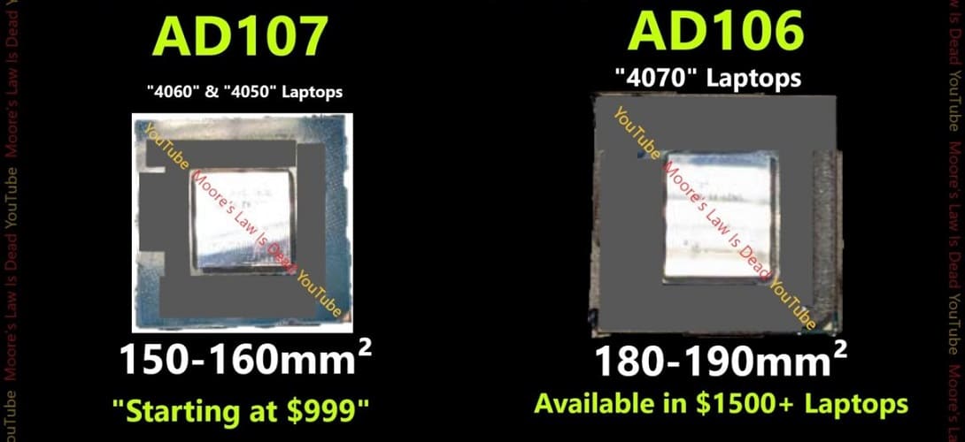 hardfanaticos's tweet photo. Las GPUs NVIDIA Ada AD107/AD106, mucho más pequeñas que sus predecesoras Ampere. #AD106 #AD107 #hardware #nvidia #PC #RTX40Laptop #RTX4050Laptop #RTX4060Laptop #RTX4070Laptop #tarjetagrafica #tecnología

https://t.co/fksQV2RPK6 https://t.co/eiQfeYKmmD