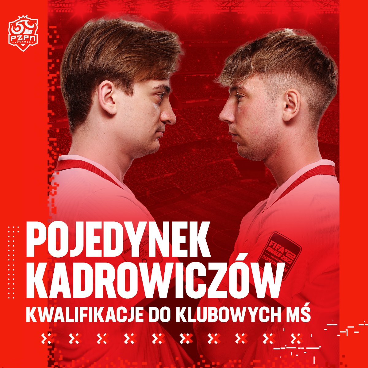 PZPNeFutbol's tweet photo. Dziś o 18:00 w el. do klubowych MŚ czeka nas wielki pojedynek! Apogee w składzie @Furman08/@zalewskyy zmierzy się z parą @damiefifa/@natsuFIFA grających w barwach @Arka_eSports. Dla obu zespołów zakończenie w TOP4 będzie wynikiem poniżej oczekiwań... https://t.co/cY45i6rjJi