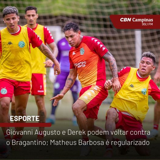 Guarani pode ter novidades para a partida contra o Bragantino.

Para mais, acesse:
portalcbncampinas.com.br

📸: Thomaz Marostegan/Guarani FC