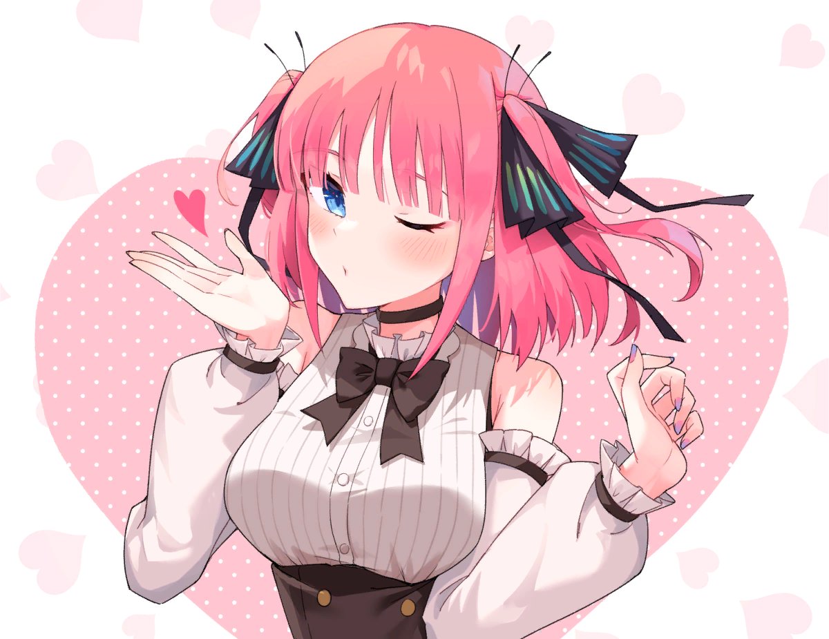 猫タシさんがTwitterに投稿した中野二乃(五等分の花嫁)のイラスト。