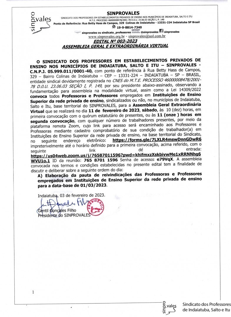 sinprovales's tweet photo. ASSEMBLEIA DOS PROFESSORES DO ENSINO SUPERIOR - 11-02-2023 - ONLINE - 11 H
https://t.co/qp9rwgUZyy
https://t.co/35HP8TzBwE #SINPROVALES #FEPESP @fepesp #CONTEE @sigacontee #INDAIATUBA #SALTO #ITU #serprofessor #educacao #campanhasalarial2023 https://t.co/SqK1aVtBM2