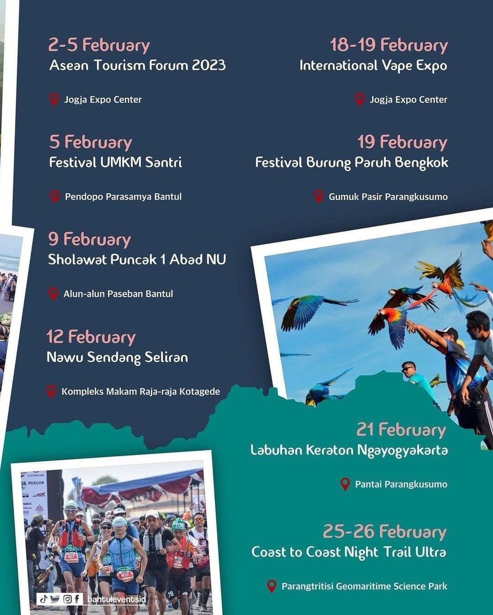 pemkabbantul's tweet photo. Selain itu ada events apalagi yah? Cek postingan ini dan simpan biar kamu ga kelupaan tanggalnya ya
Yuk agendakan bersama teman-teman
#BantulEvent #VisitBantul #Event #pemkabbantul #beritabantul #kabupatenbantul #bantulprojotamansari #bantul #kabarbantul #bantul #eventbantul https://t.co/0gnagxgB0O