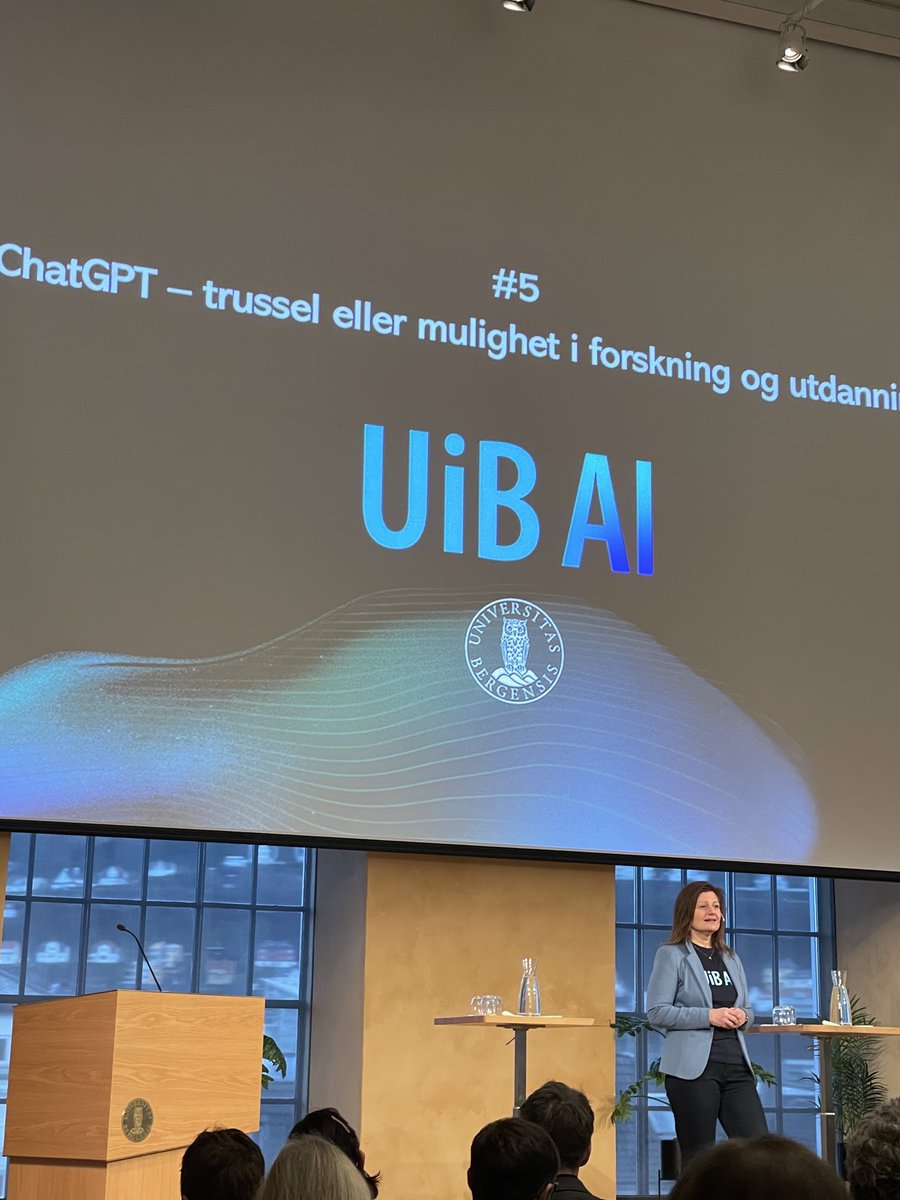 ChatGPT er tema på UiB ⁦<a href="/UiB/">Universitetet i Bergen</a>⁩ ⁦<a href="/RektoratUiB/">Rektoratet UiB</a>⁩