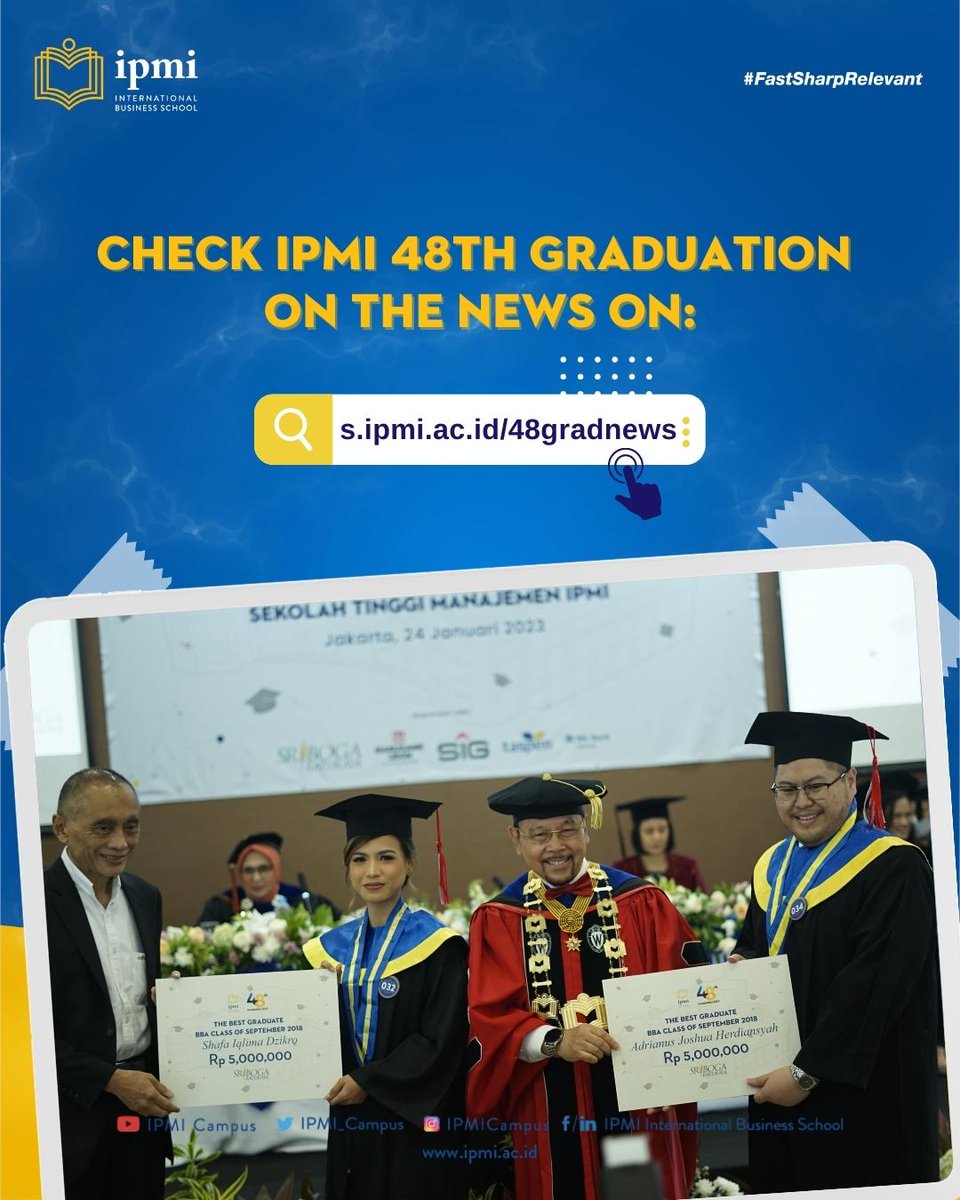 IPMI_Campus's tweet photo. Check out the news coverage of IPMI's 48th Graduation last January 2023.

Head on to https://t.co/jS9CNOH7Sb to read the news!
(Or click the link in bio)
.
#IPMIGraduation 
#GraduationDay 
#FastSharpRelevant https://t.co/BV4HdQTiel