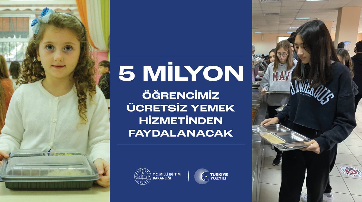 📣 5 Milyon öğrencimiz ücretsiz yemek hizmetinden faydalanacaktır.

<a href="/tcmeb/">Millî Eğitim Bakanlığı</a> <a href="/kocakysr/">Yaşar Koçak</a>