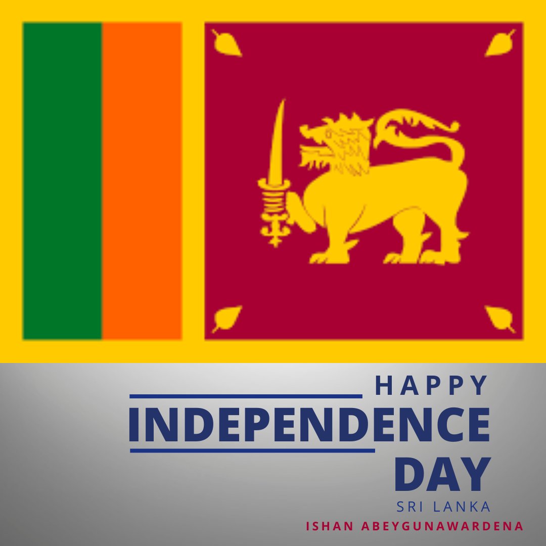 IshanAbeyOnX's tweet photo. Happy Independence Day @SriLanka 

#4thFeb #lka #UK #British #Freedom #SriLanka https://t.co/Rh3HC4Jzl5