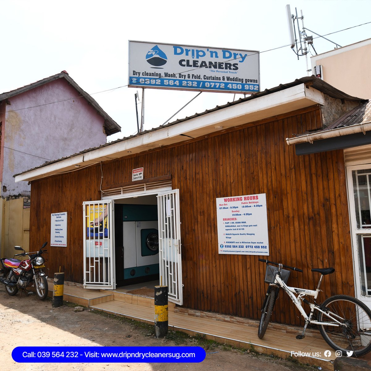 DrycleanersN's tweet photo. Visit a location near you today. Find us in; Bugolobi, Kisementi, Muyenga, Naalya, Kabalagala &amp; at Airways House. 
We are right around the corner!

Contact us: 0392 564 232
Visit: https://t.co/cMOYfbekBq 
#dripndry #laundry #drycleaning #laundryservices https://t.co/vk2sg1EWtM