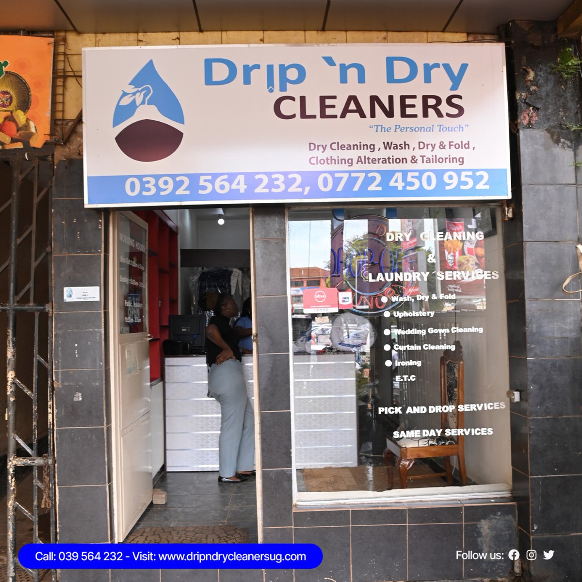 Visit a location near you today. Find us in; Bugolobi, Kisementi, Muyenga, Naalya, Kabalagala &amp; at Airways House. 
We are right around the corner!

Contact us: 0392 564 232
Visit: dripndrycleanersug.com 
#dripndry #laundry #drycleaning #laundryservices