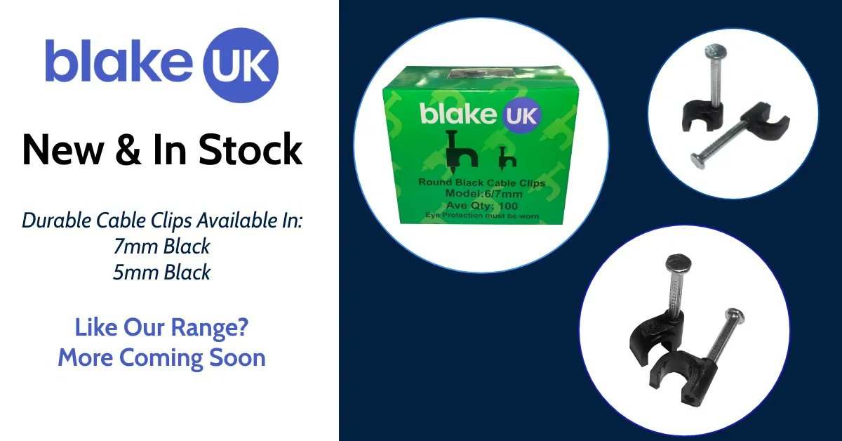 Blake's Durable Cable Clips - In Stock Now
5mm Black: buff.ly/3l83lk0 
7mm Black: buff.ly/3RzN4QP