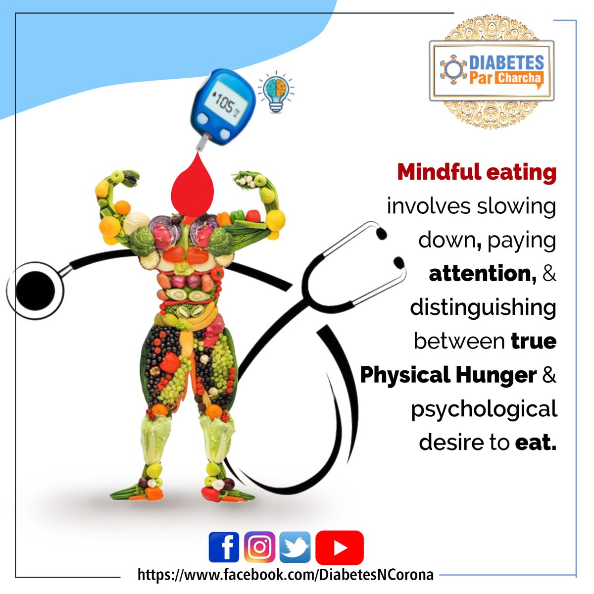 Diabetesparchar's tweet photo. Purpose of mindful eating is not to lose weight, although it is highly likely that those who adopt this style of eating will lose weight and reduce risk factors of having diabetes
#diabetesawareness #diabetesmilletus #bestendocrinologistsofindia #diabetestreatment #Type1Diabetes https://t.co/K0Qj3CoTLT