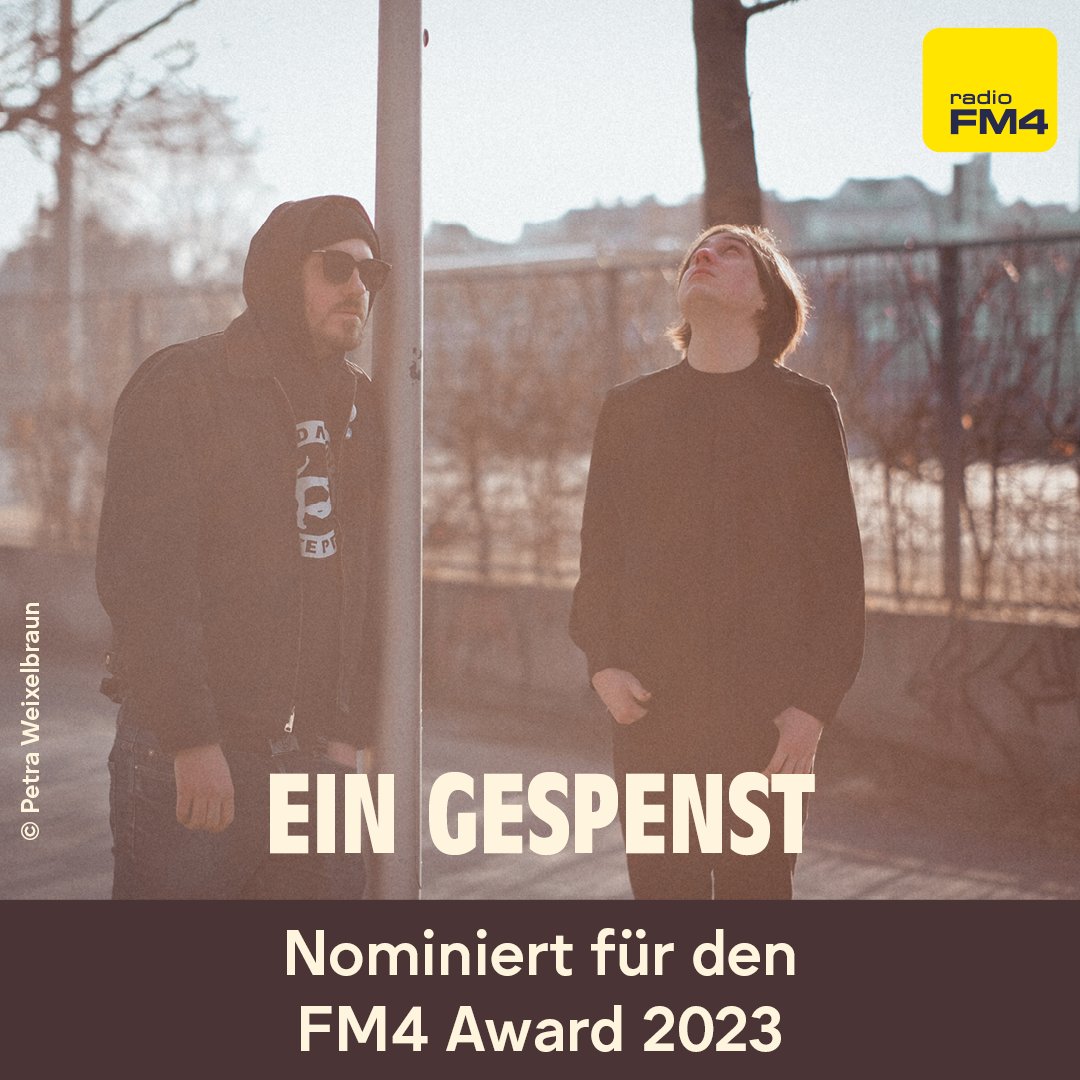 Strizzico1's tweet photo. @eliashirschl und @Selbstlaut aka. #EINGESPENST wurden von @radiofm4 für die @AmadeusAwards  nominiert! 🥳Jetzt heißt es VOTEN, VOTEN, VOTEN! https://t.co/LvPb7GWaao https://t.co/qBJNJtY1qa