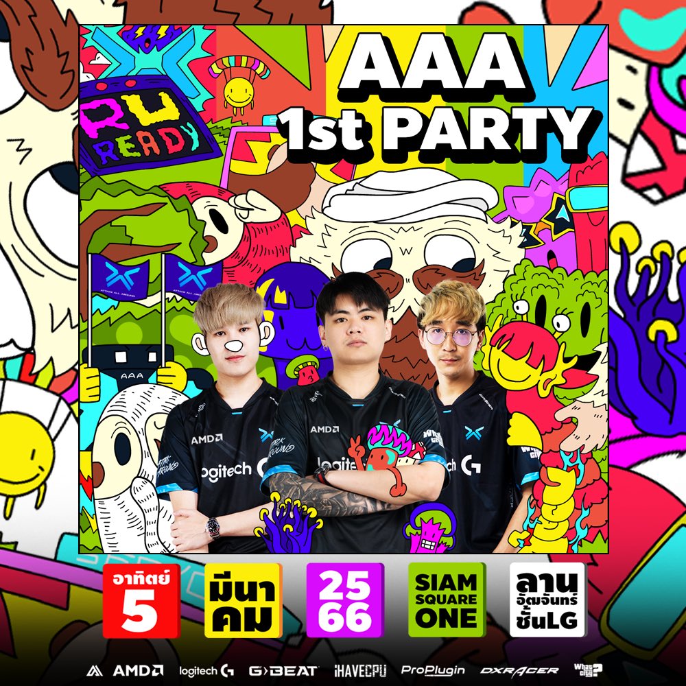 #AAA1STPARTY

🗓️  5 March 2023
📍 ณ “ ลานอัฒจันทร์” <a href="/SiamSquare/">siamsquare</a> 1 
2.00 pm. 

✅ Come to join 😋💙 bit.ly/3DD1tGg

#RUNAAA #AAA #AttackAllAround #AAA1STPARTY