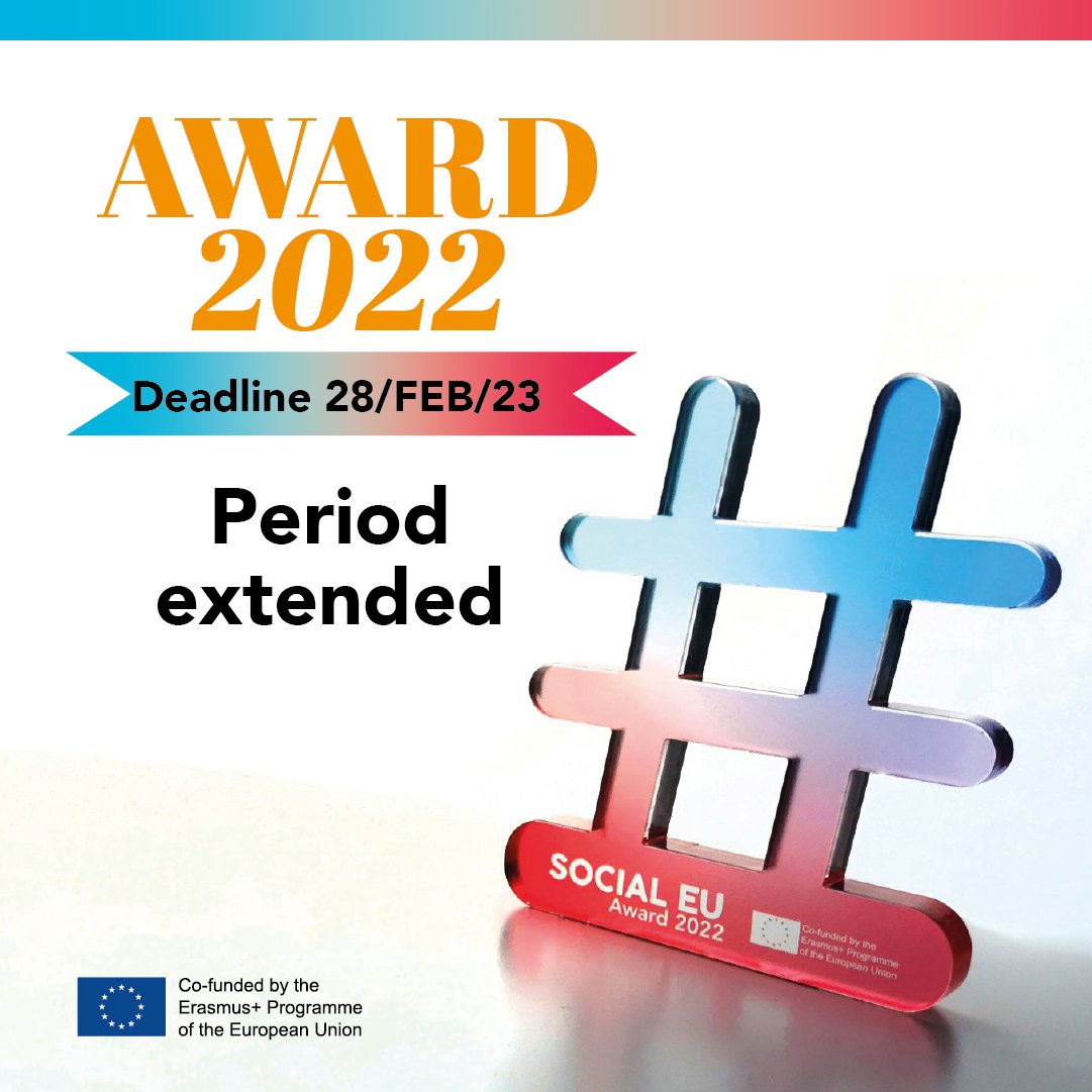 SocialEU (@socialeu1) on Twitter photo ๐SocialEuAward has extended the application๐
๐ฅ๐ก๐ฒ๐ ๐ฑ๐ฒ๐ฎ๐ฑ๐น๐ถ๐ป๐ฒ: ๐ฎ๐ด๐๐ต ๐ผ๐ณ ๐๐ฒ๐ฏ๐ฟ๐๐ฎ๐ฟ๐ '๐ฎ๐ฏ๐ฅ
๐Participate in a prize that recognizes communication and dissemination of #EuProjects on social media๐Application ๐ bit.ly/socialeu-award #ErasmusPlus #SocialEu ๐SocialEuAward has extended the application๐
๐ฅ๐ก๐ฒ๐ ๐ฑ๐ฒ๐ฎ๐ฑ๐น๐ถ๐ป๐ฒ: ๐ฎ๐ด๐๐ต ๐ผ๐ณ ๐๐ฒ๐ฏ๐ฟ๐๐ฎ๐ฟ๐ '๐ฎ๐ฏ๐ฅ
๐Participate in a prize that recognizes communication and dissemination of #EuProjects on social media๐Application ๐ bit.ly/socialeu-award #ErasmusPlus #SocialEu