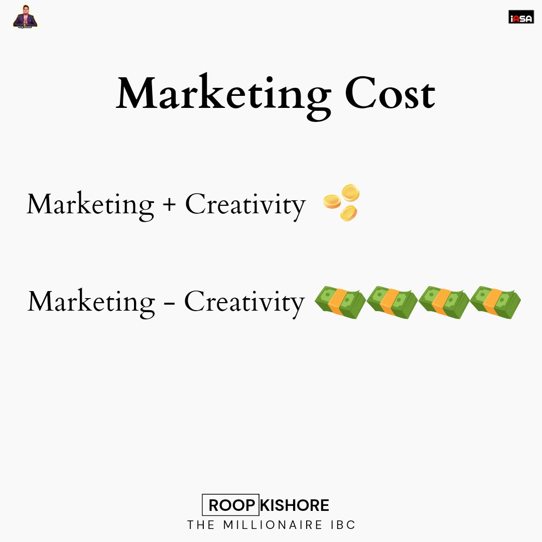 roop_kg's tweet photo. क्या आपका marketing पर खर्चा बढ़ रहा है ?
Follow this👇
.
.
#marketingtips #marketing #marketingstrategy #creativity #becreative #roopkishore #business #businesstips #advertisement https://t.co/UgEzJRQWdr