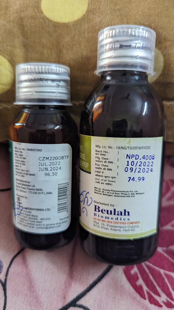 If you observe the Tag-M syrup expiry date.
Medical shop in one of the Children Hospital,Eluru modified the Manufacturing date and Expiry date.

They don't exclude children in this scam. 

@BioMedCentral
@NIBIBgov
@IndianMedicalAs @IndianMedicalA  @IMOHQ 

#MyObservation