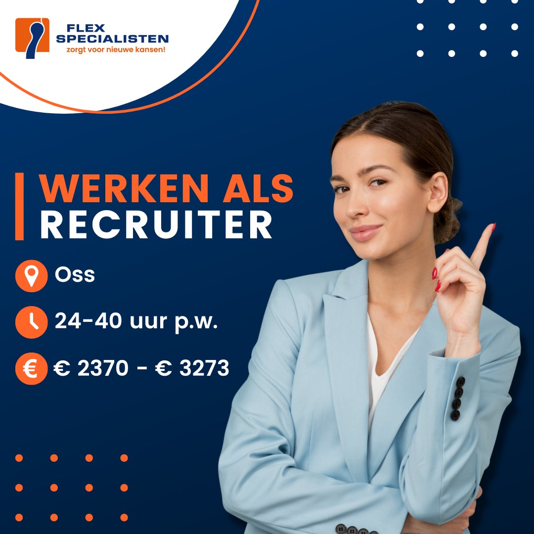 FLEXSPECIALIST's tweet photo. 𝗪𝗲𝗿𝗸𝗲𝗻 𝗮𝗹𝘀 𝗥𝗲𝗰𝗿𝘂𝗶𝘁𝗲𝗿
Ben jij klaar voor een volgende of misschien zelfs wel eerste stap binnen jouw carrière? Wij zoeken een nieuwe Recruiter! 

Meer info: https://t.co/kkEmhgI8eB

#Flexspecialisten #vacature #recruiter #recruitment https://t.co/KS5KhArIMV