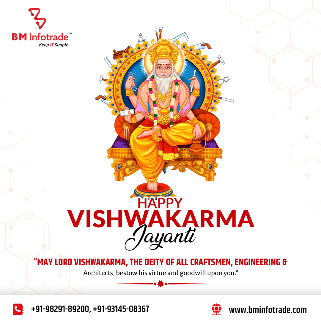 Happy Vishwakarma Jayant 🙏🚩🛠

#bminfotrade  #vishwakarma #vishwakarmapuja #vishwakarmajayanti 
#sanskrit #vishwakarmaday #vishwakarmapost #vishwakarmajayanti2023 #indianfestival #hindugods