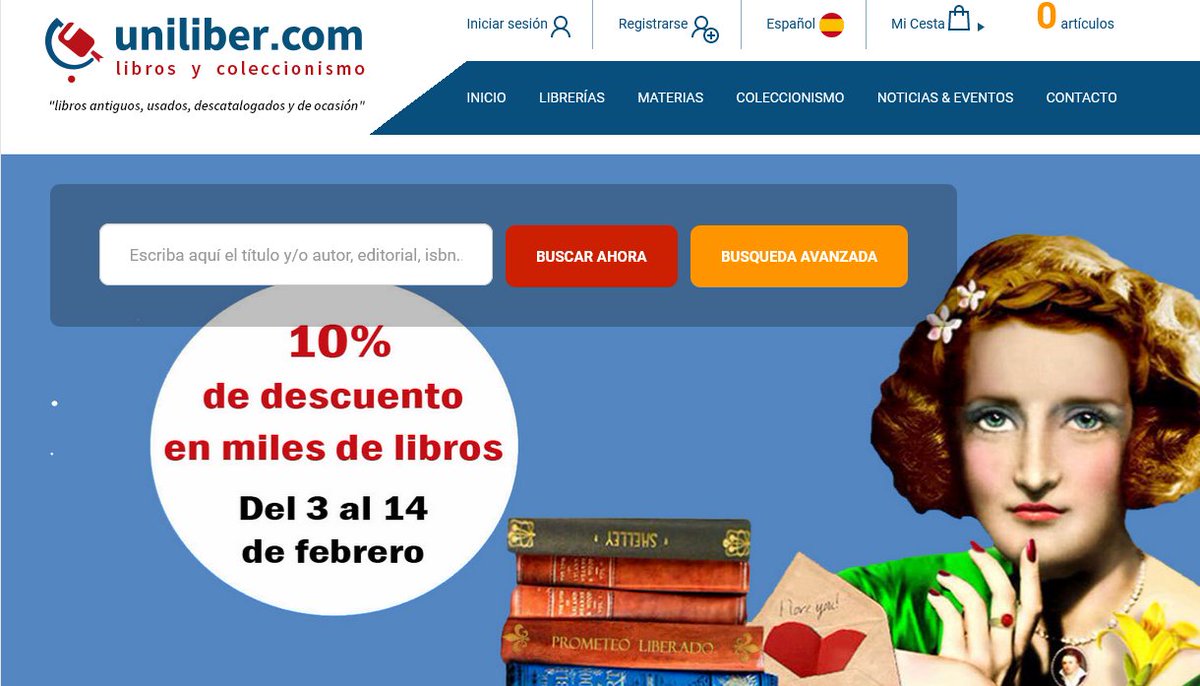 UniliberCom's tweet image. ¡#EnamóratedelosLibros! ❤️

10% de dto en miles de libros del 4 al 14 de febrero en Uniliber.

Aprovecha esta oportunidad y adquiere libros a los mejores precios para regalar o autoregalarte por San Valentín. 

Más información ➡ bit.ly/3Ho9KyQ

#LibreríasdeUniliber