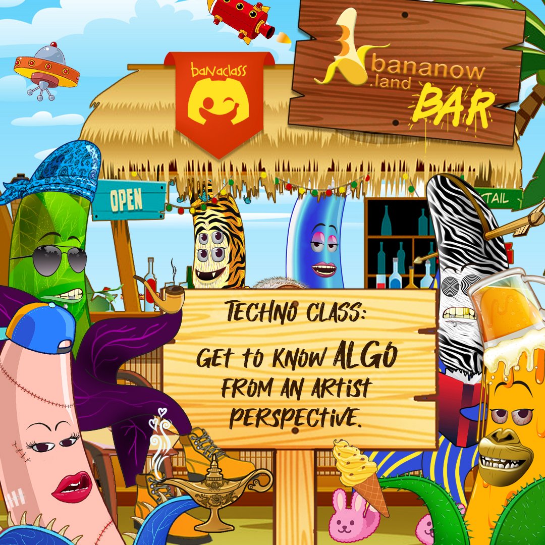 bananow_land's tweet photo. Fam, this weekend we are excited to hear about the journey of @RoomofHAN in @Algorand

Join the class at Bar Bananow discord Sunday, 5 Feb at 8 pm WIB/1 pm UTC.
🤗📑😍👇😎#NFTclass #bananow
https://t.co/lL96VJAUbJ https://t.co/jbhZL2ifCY