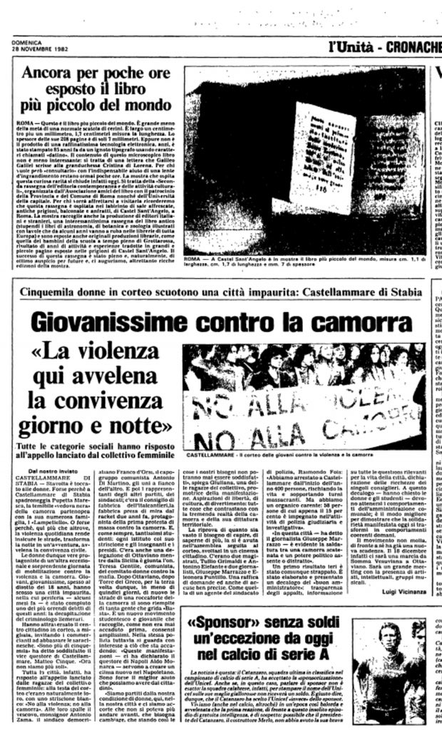VicinanzaL's tweet photo. A Castellammare dove l’amministrazione comunale di centrodestra è stata sciolta per camorra. Tra i miei due articoli (il primo su #LUnità, l’altro su @rep_napoli ) sono passati 40 anni. C’è ancora tanto da raccontare https://t.co/of7X7wg0sF