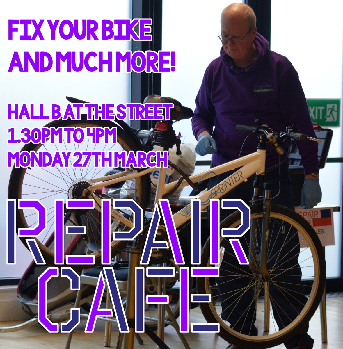 Got a bike that needs fixing? Our team of repairers at the Repair Cafe can help you out! Many other items can be fixed - just bring them along to Hall B at @TheStreet_UK on Monday 27th March from 1.30-4pm - it's FREE to get anything repaired! #Scarborough #repairing 💚