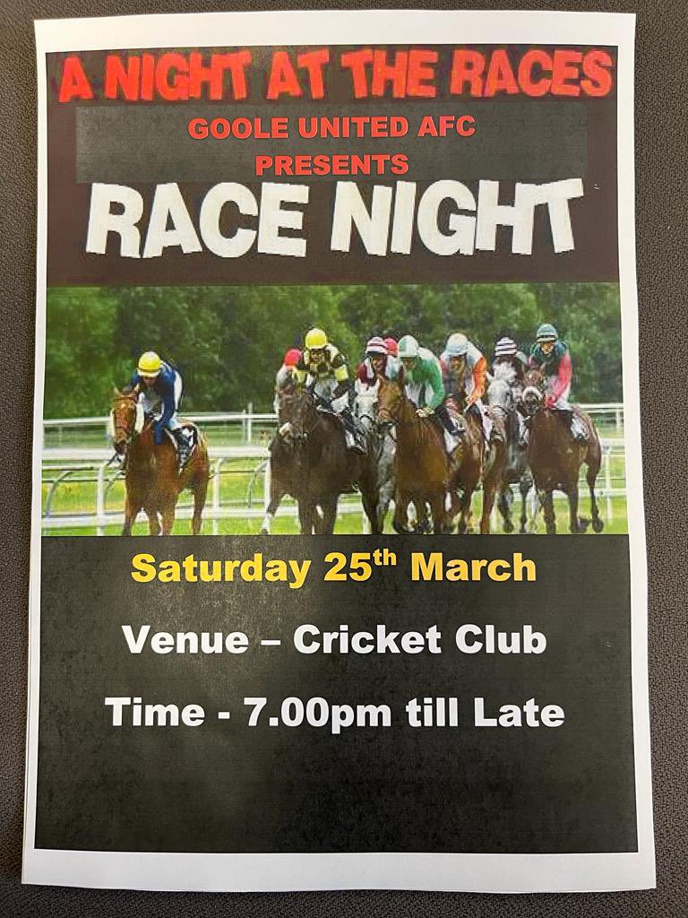 GooleUtdSundays's tweet photo. FUNDRAISER EVENT!!

SATURDAY 25th MARCH 7PM

Cricket Club

Please get in touch if you would like to sponsor a race or buy the jockey, trainer or horse. Also, if you would like to donate a prize we would be grateful. 

£20 to sponsor a race. 

£4 Jockey

£4 Trainer
 
£4 Horse https://t.co/w3M3GtRo5r