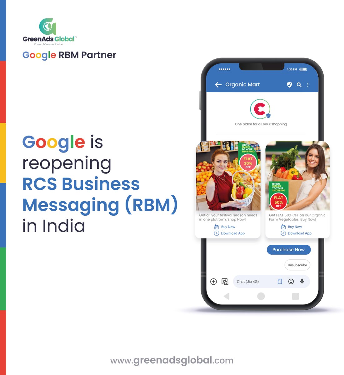 GreenAds_Global's tweet photo. Excited to announce the reopening of RCS in India by Google! 💫
Get ready to revolutionize your marketing communication strategy with rich media content 💥
Embrace the future of messaging & enhance your customer engagement 📢
#rcs #rcsbusinessmessaging #rbmpartner #googlercs https://t.co/E2j4EXFMAW