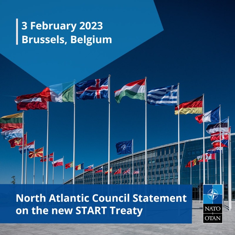 NATO's tweet photo. North Atlantic Council statement on the new START Treaty ⤵️