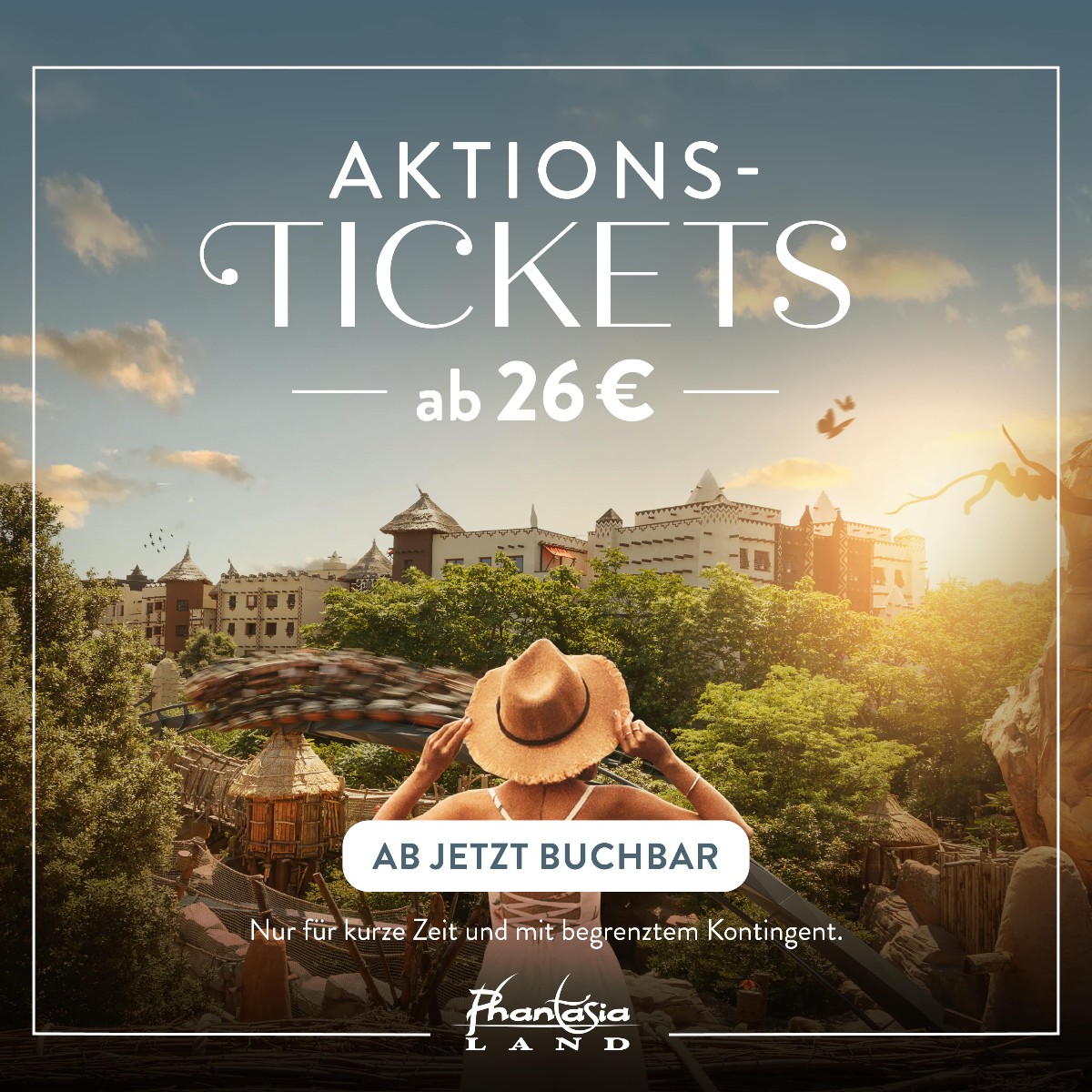 Ab jetzt gibt es in unserem Online-Shop für kurze Zeit Aktions-Tickets ab 26 € – das sind bis zu über 50 % Ersparnis zum regulären Preis!🙌Sichere dir jetzt deinen Lieblingstermin – auch in den Ferien oder an einem Feiertag!
shop.phantasialand.de/Tickets/Ticket…
