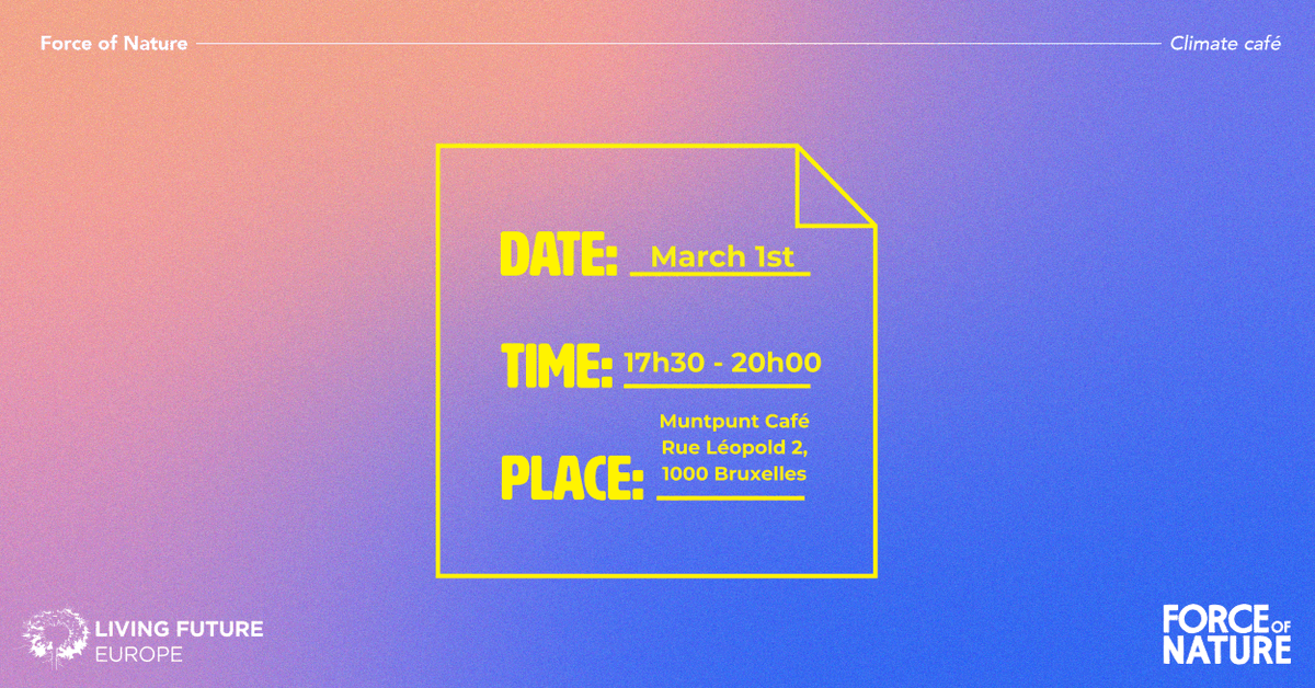 LFEurope's tweet photo. Climate Café 
Does the climate crisis makes you anxious? Us too. 
1 March 2023 5-8 pm CET
@Muntpunt Cafe Rue Léopold 2 #Brussels
This @fon_xyz Climate Café in collaboration w/LFE is an effort to host a meaningful conversation and galvanise community action
https://t.co/mUtLxWa8id https://t.co/Qm4XUQJx0G