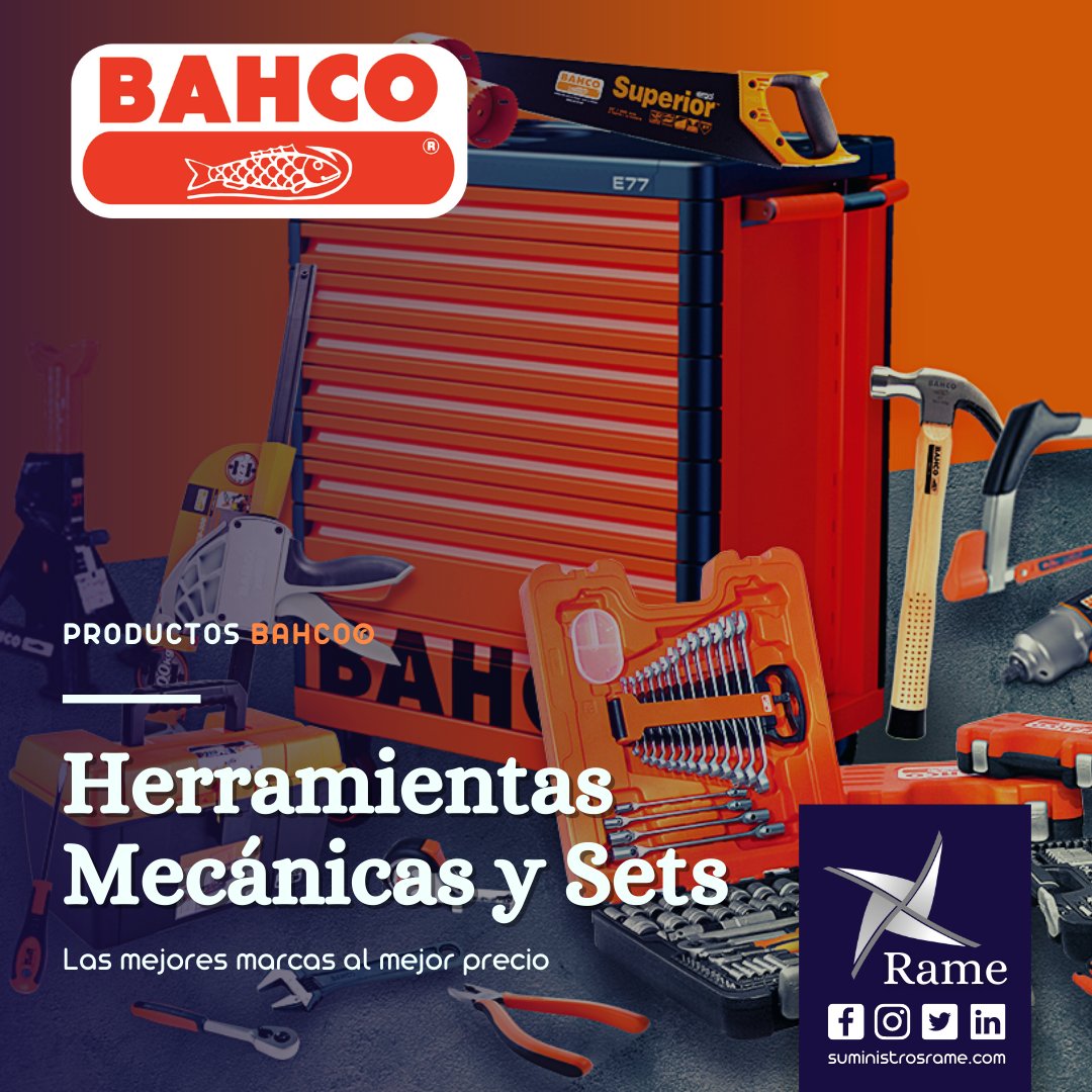 SuministrosRame's tweet photo. Somos distribuidores oficiales de #Bahco #Tools una de las mejores casas internacionales de #Herramientas #alicates #llaves #destornilladores #martillos #cutters #sierras … y todo tipo de juegos y #SetsHerramientas 🧰🔧 #SuministrosRame más de 25 años enfocados a la calidad! https://t.co/j6Poqov2Ii