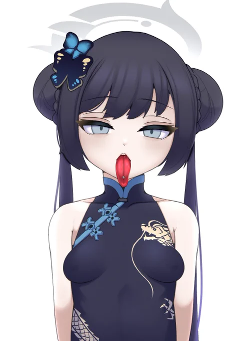 キサキ会長…舌見せてください...#ブルーアーカイブ #ブルアカ 