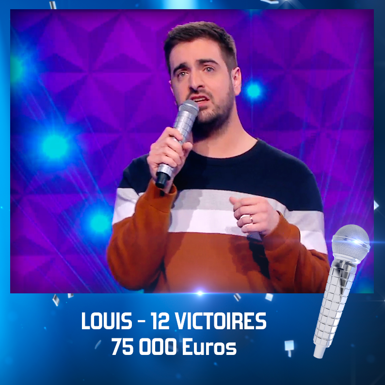 🎼🎤 Louis revient tout de suite avec 12 victoires et 75 000€. Passez un bon début de soirée.
.
.
.
#NOPLP @Nagui #Noubliezpaslesparoles #karaoke #Chanson #Paroles #chansonfrançaise