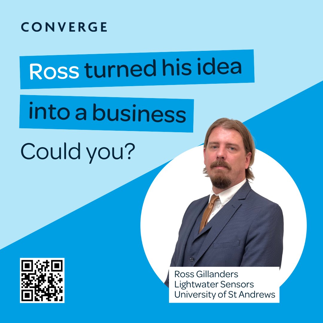 Ross @LightwaterSens took his #startup idea to Converge & won. Could you? Apply now for #Converge2023 to access training & BIG cash prizes to springboard your #business idea. Open to #university staff, students & grads across Scotland till 29 March ow.ly/F1c450MAOCx