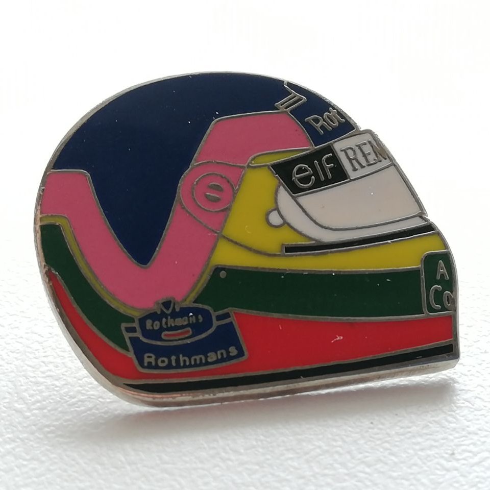 Перед сезоном немного поковырялся в своей коллекции. К #WEC и '24 часам Ле-Мана' очень подойдёт значок со шлемом JV времён 'Уильямса'! #JacquesVilleneuve #F1 #WeAreWilliams