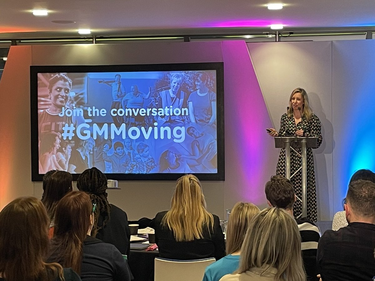 SallyCarrMBE's tweet photo. Movement as a Movement.  Great to be at the #GMMoving   conference today. “Movement makes more benefits than we ever expect “ https://t.co/msgDNy0stE