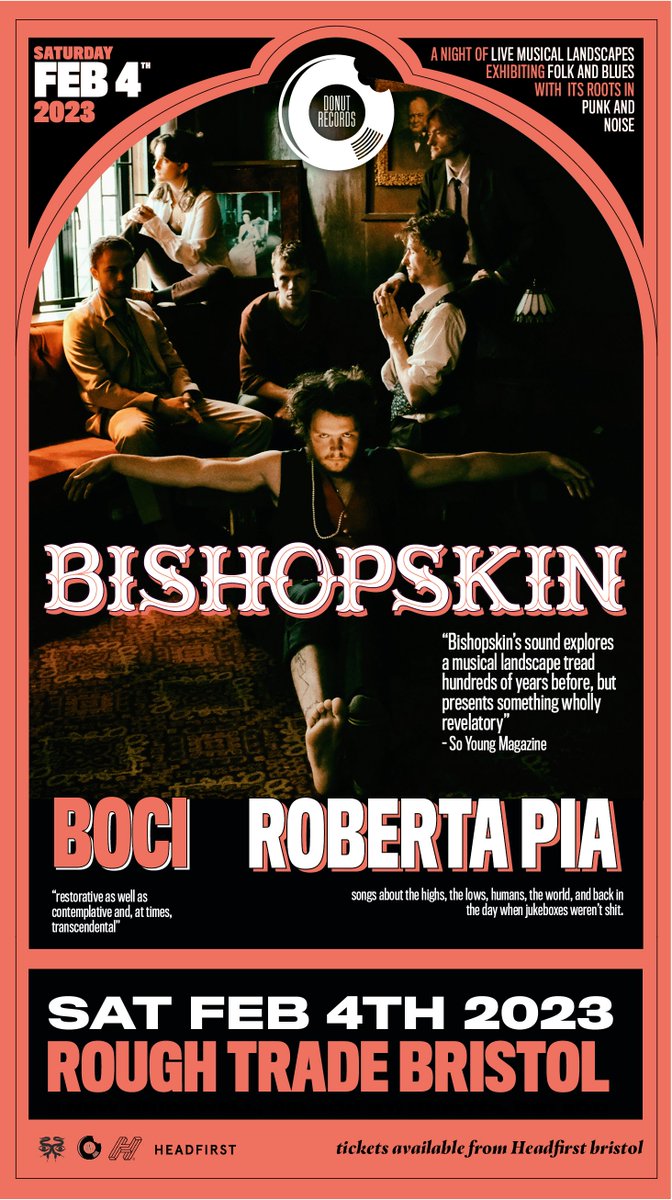 @BishopskinBand with support from Boci and Roberta Pia
Tomorrow night at @RoughTrade 

hdfst.uk/E82835