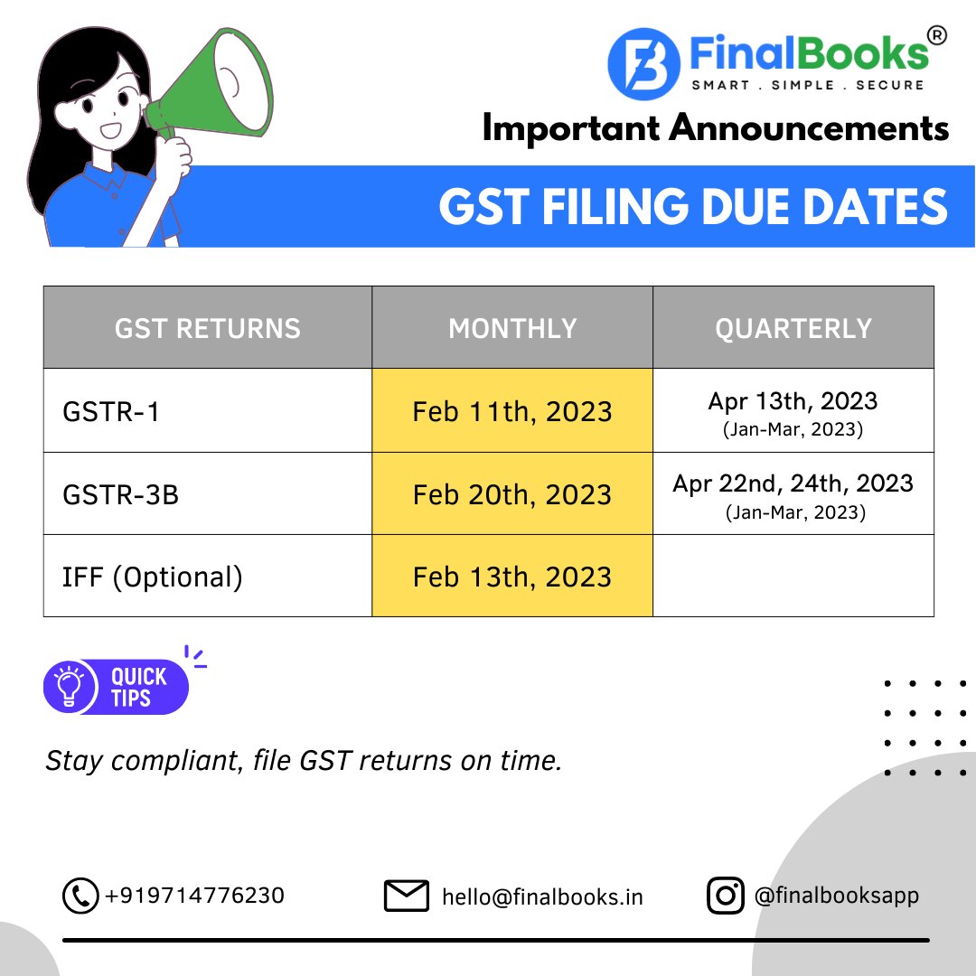 Ease the hassle, file GST returns on time with FinalBooks. Empower your business, get started using FinalBooks today.
linktr.ee/finalbooks

#GST #GSTIndia #GSTRegulations #GSTReturn #GSTcompliance #GSTupdates #GSTnews #GSTfiling #BusinessKoKaroAasaan #cloudaccounting