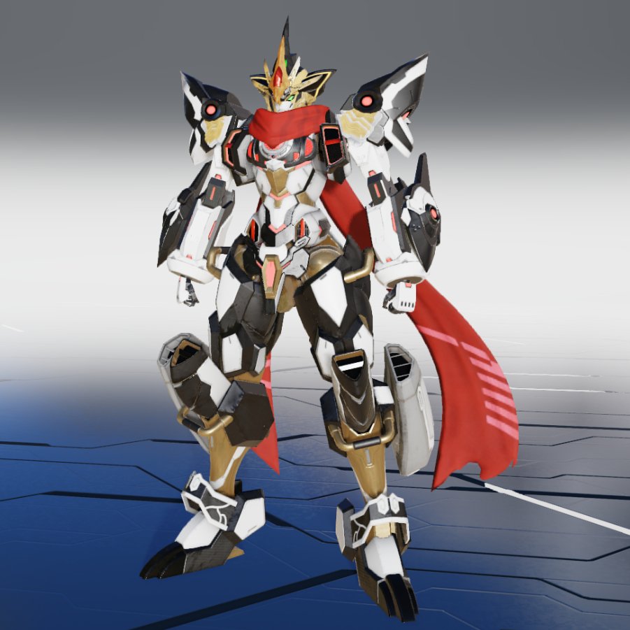 ngs717's tweet image. スパロボの雷鳳っぽい私('ω' )
脚部のブースターをレッグ装飾に頼ってしまいましたが
浮いたコストでアクセが盛れて
特徴的な頭がそこそこ似たかも('ω'ｎ)
#PSO2NGS
#キャストはいいぞ