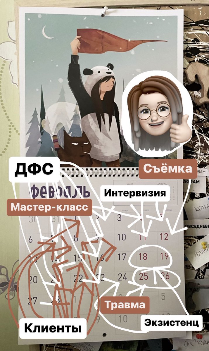 Нарисовала тут свой февраль и порадовалась, что успела отдохнуть до
