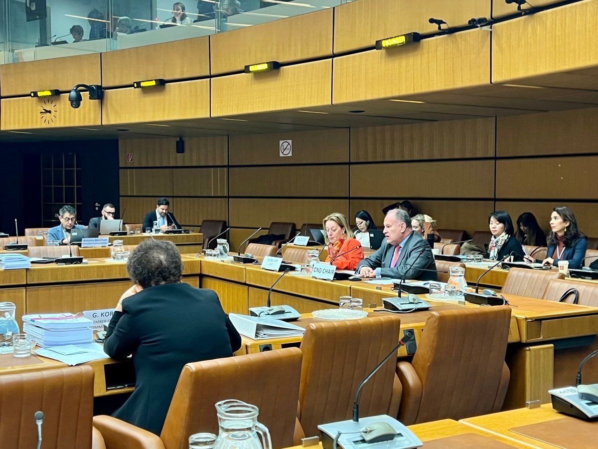 UNODC_CND's tweet photo. Yesterday, the #CND66 Chair Ambassador Miguel Camilo Ruiz Blanco provided an update on the preparations for the 66th session of the #CND in March 2023 and the 2024 mid-term review of international drug policy commitments during the 136th session of the #INCB 🇺🇳 https://t.co/mEoj2u5Ihq
